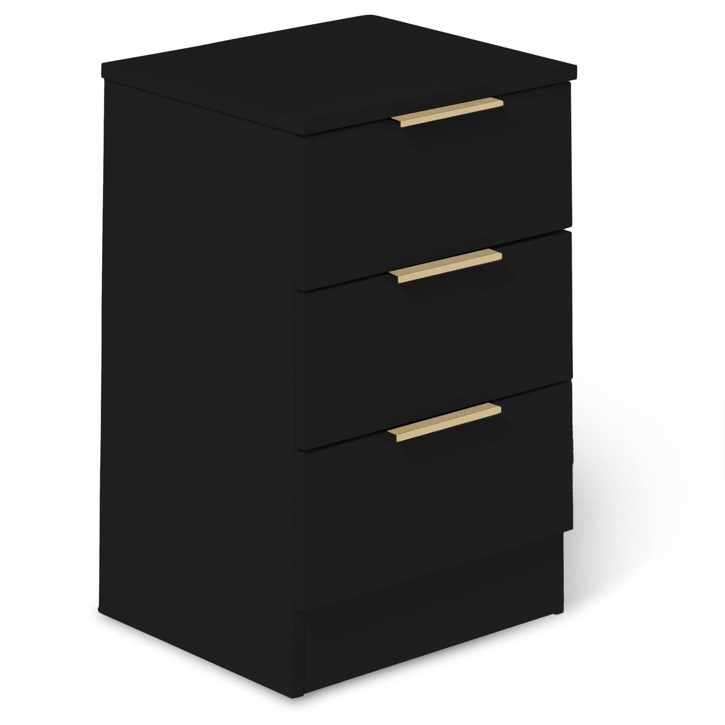 Essie 3 Drawer Bedside Table - Black